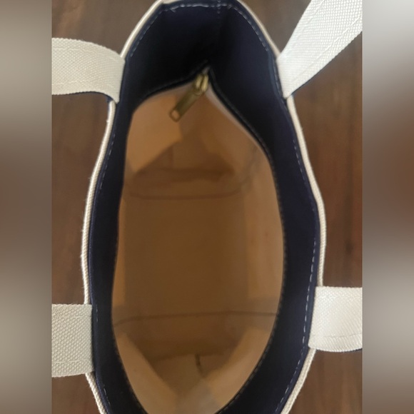 L.L. Bean Mini Boat and Tote Navy Blue Canvas Bag Zip Top VGUC - Picture 6 of 16